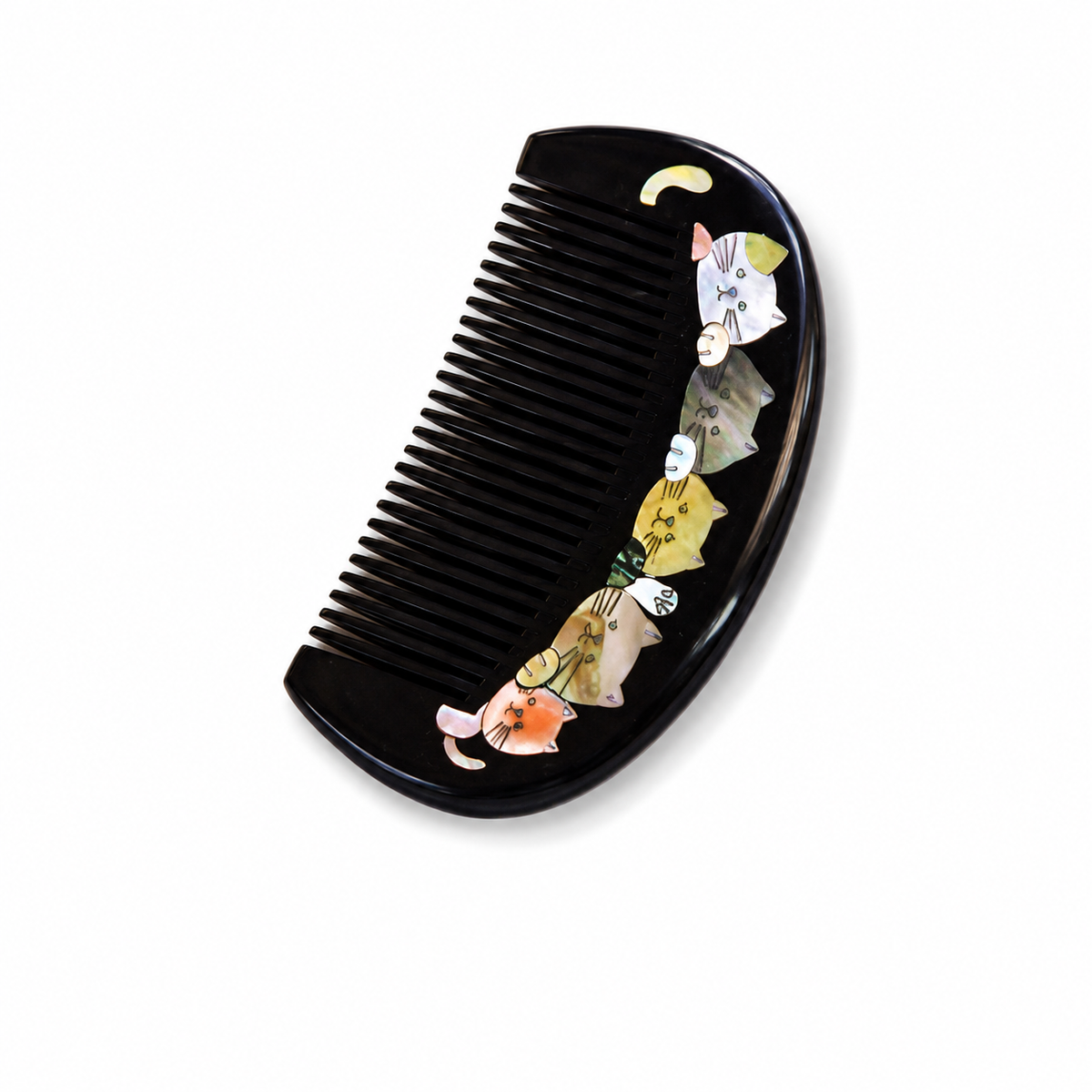 Puppy Inlay Sandalwood Hair Comb